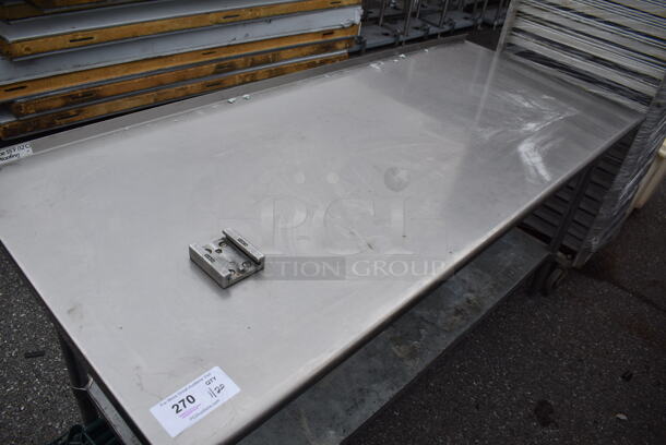 Stainless Steel Commercial Table w/ Vegetable Slicer Mount and Metal Under Shelf. 72x30x35 - Image 2 of 3