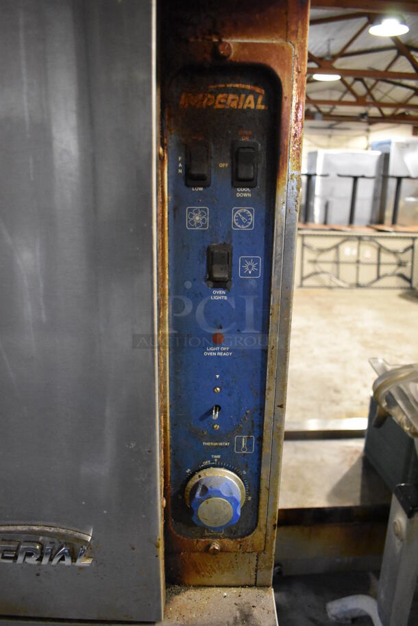Imperial Stainless Steel Commercial Full Size Convection Oven w/ View Through Door, Solid Door and Metal Oven Racks on Commercial Casters. 38x39x65 - Image 3 of 6