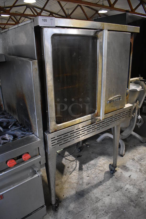 Imperial Stainless Steel Commercial Full Size Convection Oven w/ View Through Door, Solid Door and Metal Oven Racks on Commercial Casters. 38x39x65 - Image 5 of 6