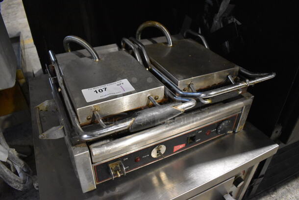 Cecilware SG-2LG Stainless Steel Commercial Countertop Electric Powered Double Panini Press. 240 Volts. 22x16x10 - Image 2 of 7