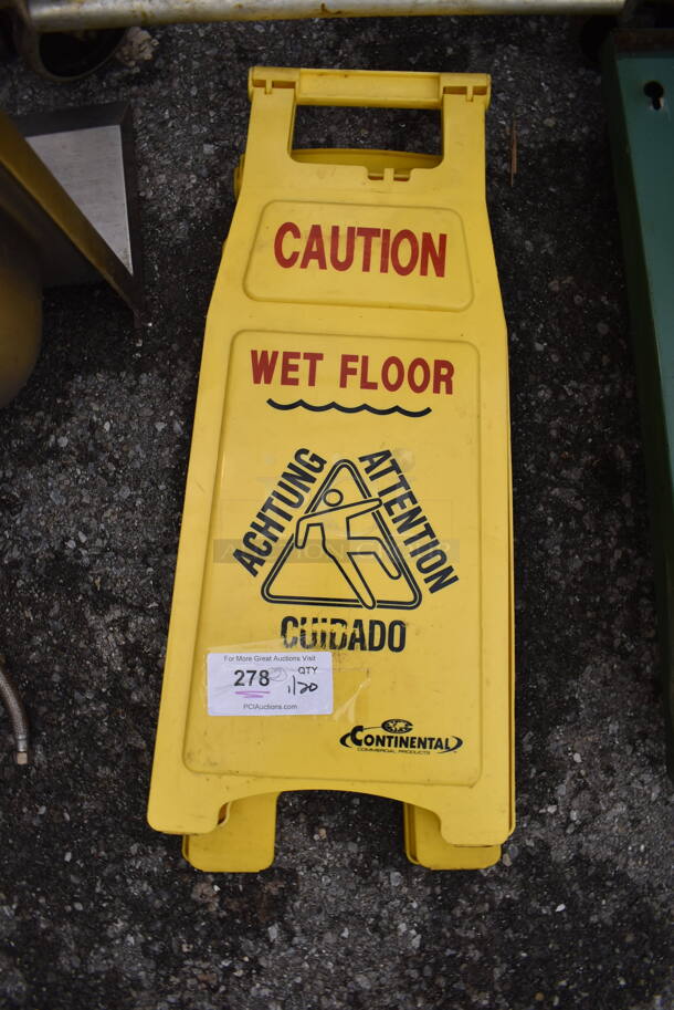 2 Yellow Poly Wet Floor Caution Signs. 12x1x27. 2 Times Your Bid!
