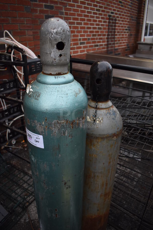 3 Metal Carbon Dioxide Tanks. 8x8x52, 8x8x56. 3 Times Your Bid! - Image 2 of 3