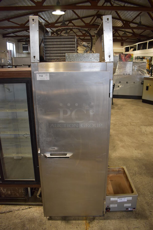 Victory Stainless Steel Commercial Single Door Pass Through Cooler. 26x36x78. Tested and Powers On But Does Not Get Cold
