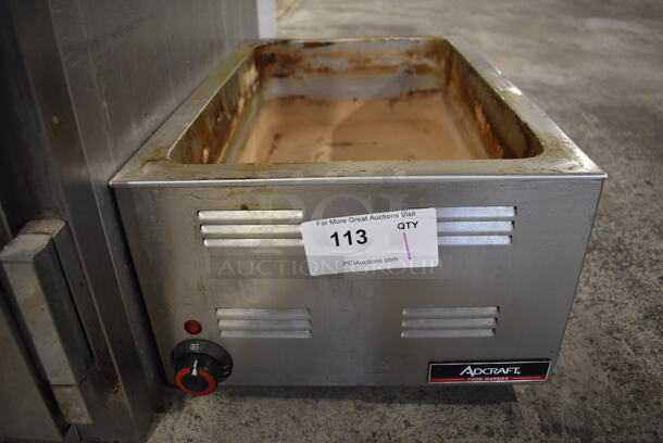 2019 Adcraft FW-1200W Stainless Steel Commercial Countertop Food Warmer. 120 Volts, 1 Phase. 14.5x22.5x9. Tested and Working!