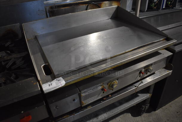 Keating 36BFLD MiraClean Stainless Steel Commercial Countertop Natural Gas Powered Chrome Top Flat Top Griddle. 80,000 BTU. 36x31x16 - Image 2 of 5