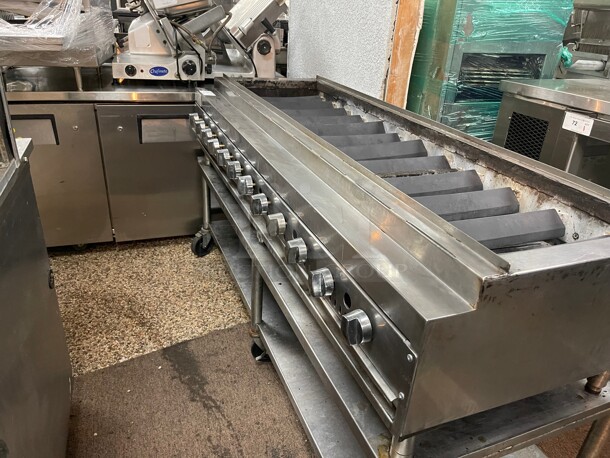 Fully Refurbished! Ideal Commercial 72 inch Charbroiler Kabob Grill Great for Steaks or Kabob Natural Gas NSF Tested and Working! - Image 4 of 9