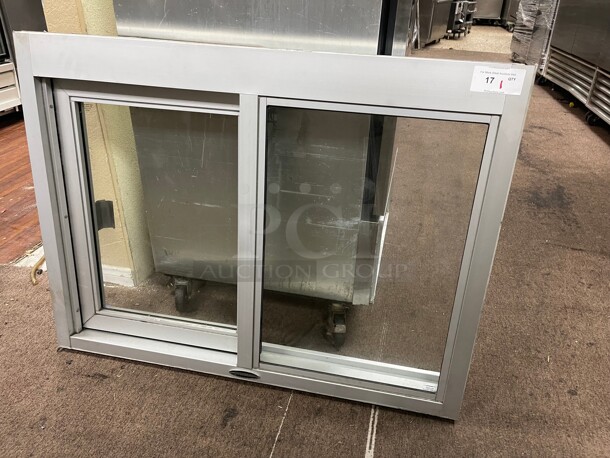 New! Quikserv Model 63 Self-Closing Side Sliding Transaction Window With Insulated Glass 48 inch W x 36 inch H Right Hand Slide NSF  - Image 2 of 10