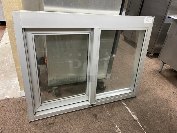 New! Quikserv Model 63 Self-Closing Side Sliding Transaction Window With Insulated Glass 48 inch W x 36 inch H Right Hand Slide NSF  - Image 3 of 10