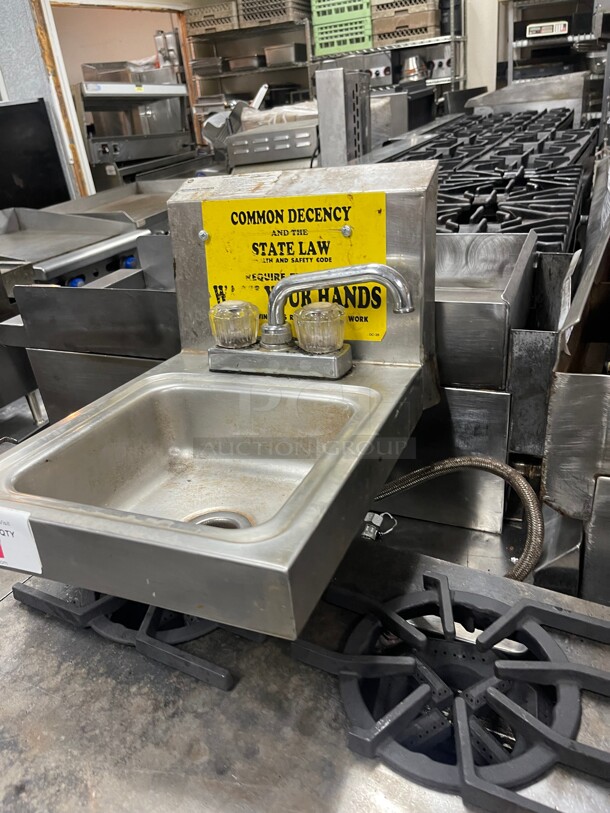 Commercial Stainless Steel Hand Sink With Faucet NSF 12x16x24 - Image 4 of 7