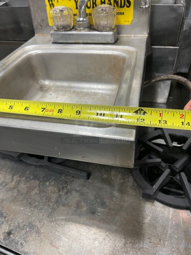 Commercial Stainless Steel Hand Sink With Faucet NSF 12x16x24 - Image 5 of 7