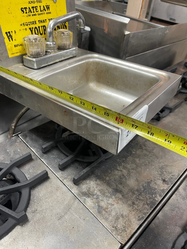 Commercial Stainless Steel Hand Sink With Faucet NSF 12x16x24 - Image 6 of 7