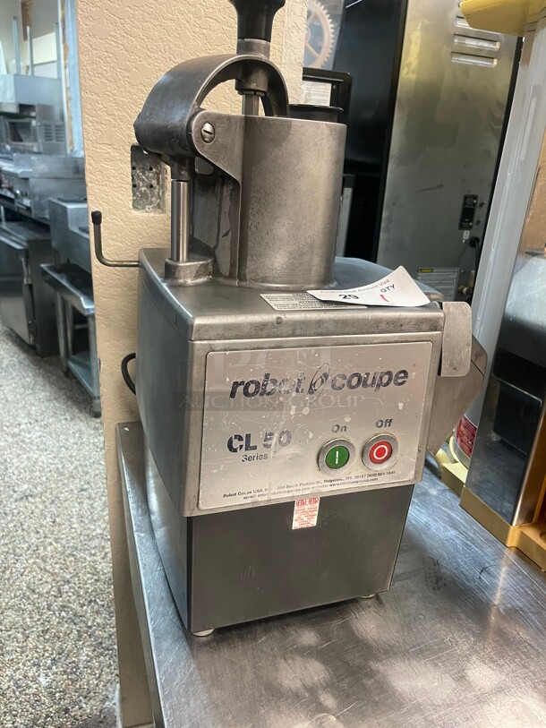 Working! Robot Coupe CL50 Continuous Feed Commercial Food Processor with 2 Discs - 1 1/2 hp NSF 115 Volt Tested and Working