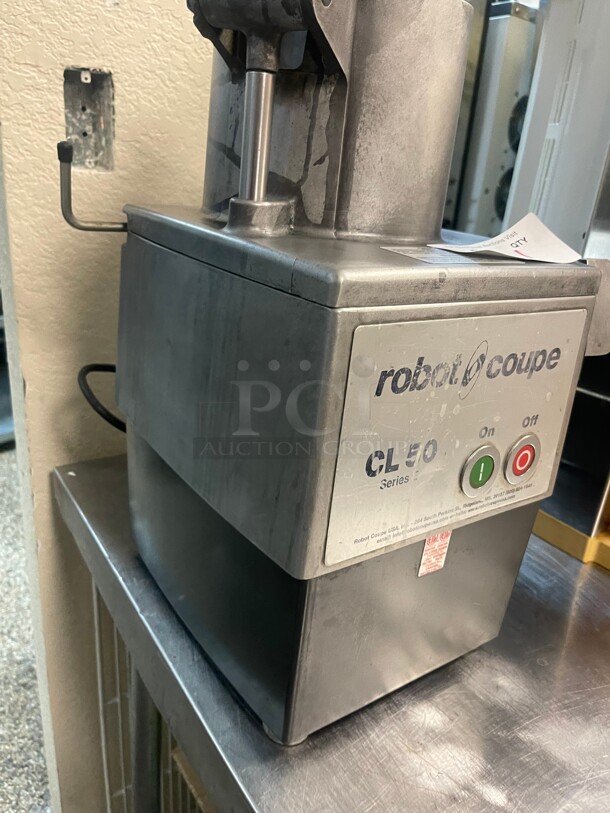 Working! Robot Coupe CL50 Continuous Feed Commercial Food Processor with 2 Discs - 1 1/2 hp NSF 115 Volt Tested and Working - Image 6 of 7