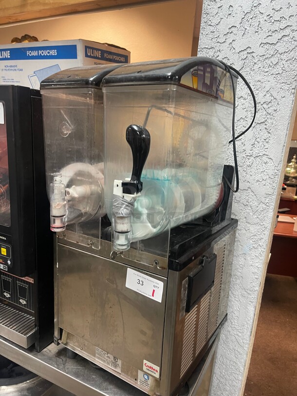 Crathco ID2.2F/ G23-2B LIGHT PANEL Double 2.9 Gallon Commercial Granita / Slushy / Frozen Beverage Machine with Manual Control and Light Panel - 115V NSF Working Missing Parts 