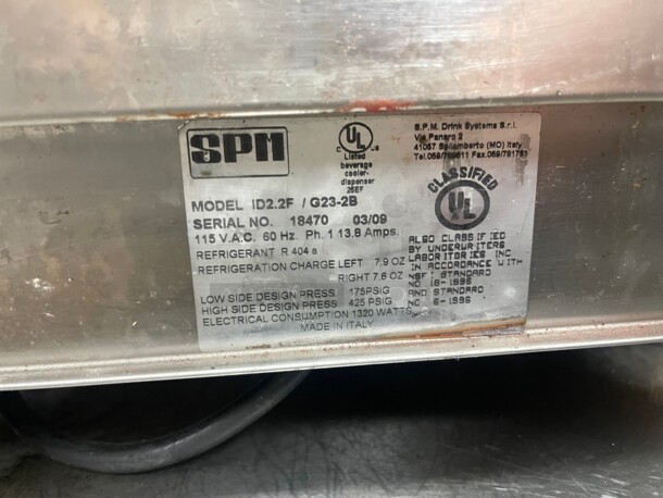 Crathco ID2.2F/ G23-2B LIGHT PANEL Double 2.9 Gallon Commercial Granita / Slushy / Frozen Beverage Machine with Manual Control and Light Panel - 115V NSF Working Missing Parts  - Image 7 of 8