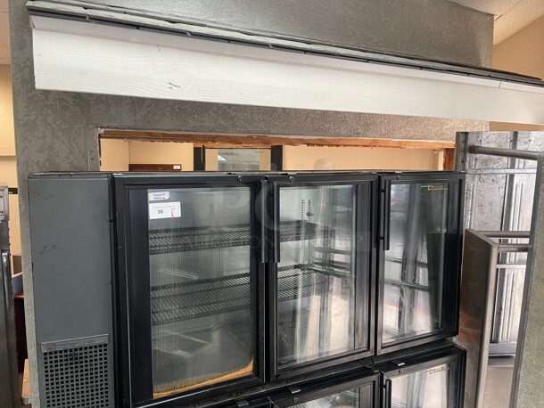 Working! True TBB-24GAL-72G 72 inch  Commercial Bar Refrigerator - 3 Swinging Glass Doors, Black, 115v NSF Tested and Working!