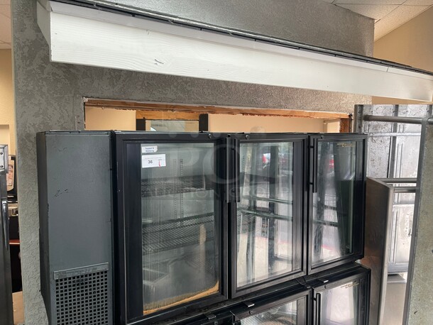 Working! True TBB-24GAL-72G 72 inch  Commercial Bar Refrigerator - 3 Swinging Glass Doors, Black, 115v NSF Tested and Working! - Image 2 of 7