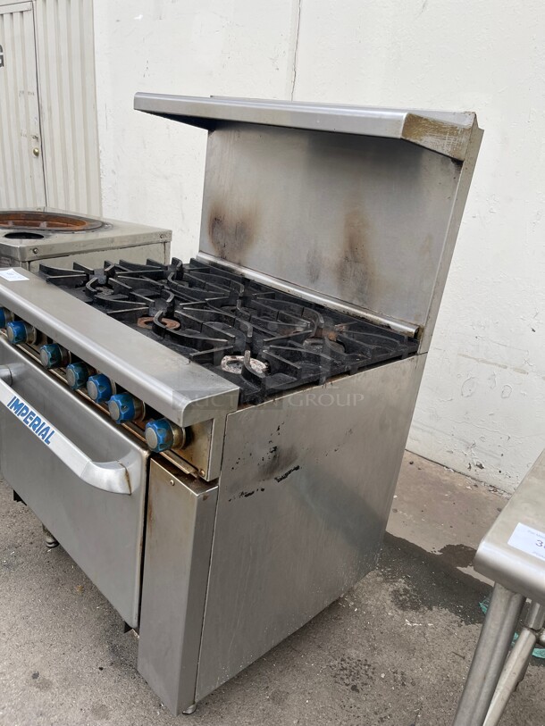 Working! Imperial IR-6 36 inch Commercial 6 Burner Gas Range w/ Standard Oven Natural Gas NSF Tested and Working! - Image 3 of 5