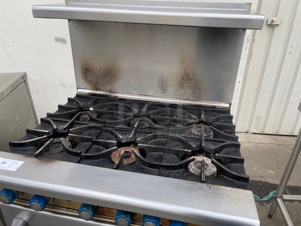 Working! Imperial IR-6 36 inch Commercial 6 Burner Gas Range w/ Standard Oven Natural Gas NSF Tested and Working! - Image 4 of 5