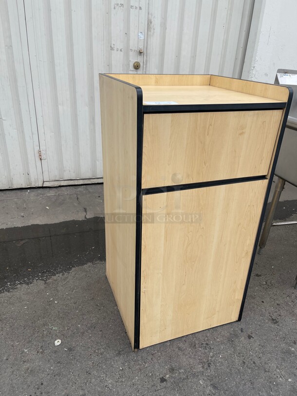 Clean! Mable Wood Trash Receptacles NSF   - Image 1 of 8