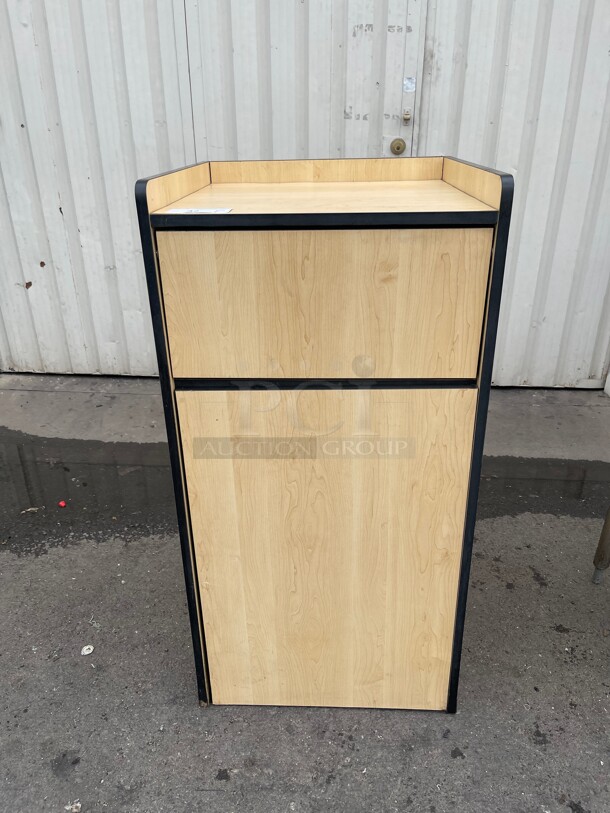 Clean! Mable Wood Trash Receptacles NSF   - Image 2 of 8