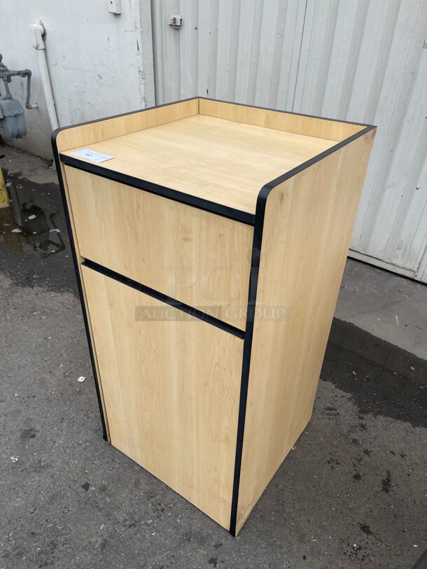 Clean! Mable Wood Trash Receptacles NSF   - Image 4 of 8