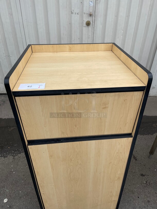 Clean! Mable Wood Trash Receptacles NSF   - Image 6 of 8