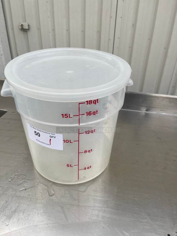 Clean! Commercial Cambro 18 Qt Clear Round Storage Container NSF - Image 2 of 6