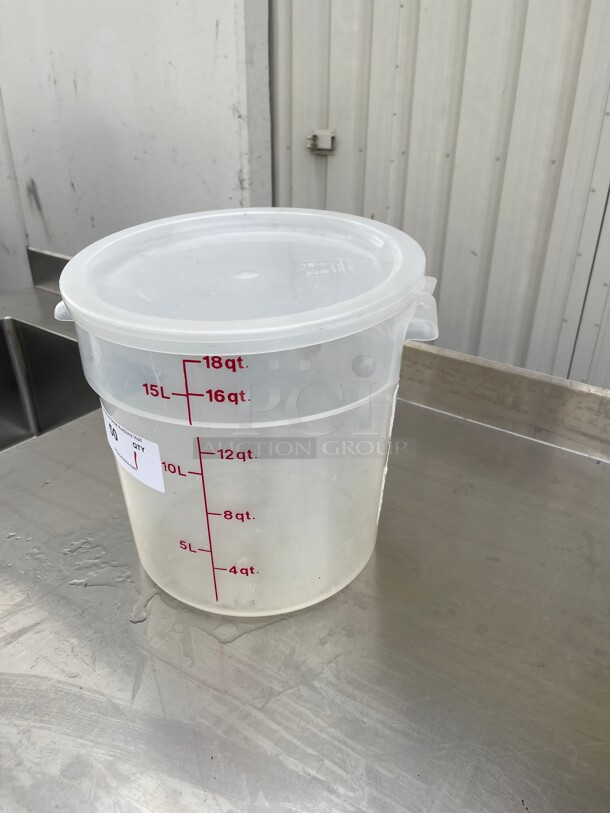 Clean! Commercial Cambro 18 Qt Clear Round Storage Container NSF - Image 3 of 6
