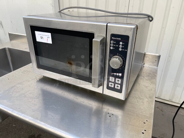 Working! Amana Menumaster RCS10DSE Microwave, 120V, 1000 Watt, 1.2 Cu Ft, Stainless Steel, Commercial NSF 115 Volt Tested and Working! - Image 3 of 9