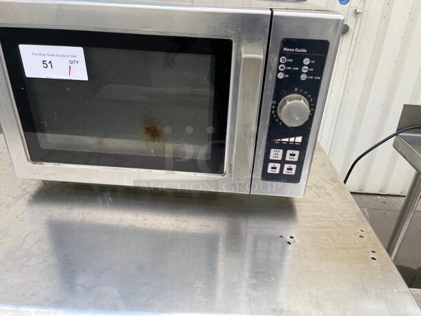 Working! Amana Menumaster RCS10DSE Microwave, 120V, 1000 Watt, 1.2 Cu Ft, Stainless Steel, Commercial NSF 115 Volt Tested and Working! - Image 8 of 9