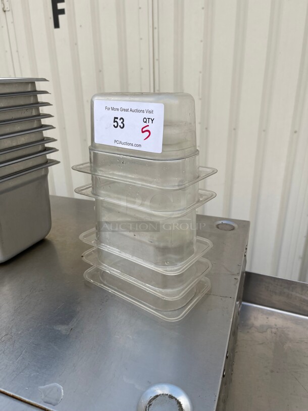 Cambro Camwear 1/8 Size Clear Polycarbonate Food Pan - 4 inch Deep NSF - Image 1 of 7