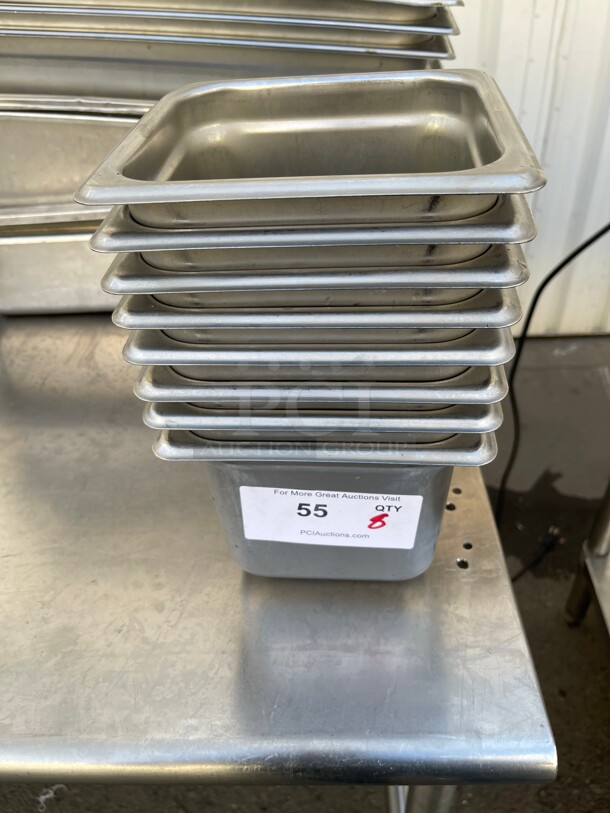 Cambro 64CW135 Camwear 1/6 Size Stainless  Food Pan - 4 inch Deep - Image 1 of 7