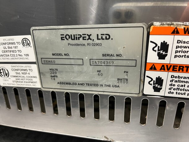 Working! Equipex SEM-60 24inch  Commercial Electric Salamander Broiler, 208v/1ph NSF Tested and Working! - Image 10 of 10