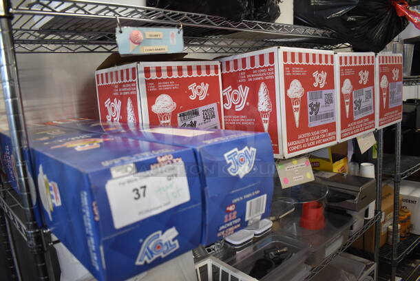 ALL ONE MONEY! Tier Lot of 7 Boxes of Joy 72092 Cones and 2 Boxes of Joy 112 Cones - Image 1 of 5