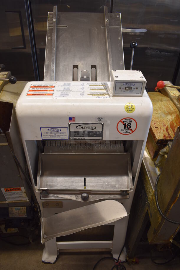 Oliver 797-32 Metal Commercial Floor Style Bread Loaf Slicer. 115 Volts, 1 Phase. 21x42x57. Tested and Working!