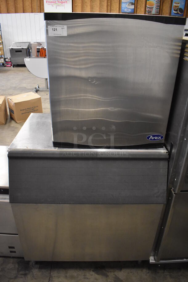 Atosa YR800-AP-261 Stainless Steel Commercial Ice Head on Commercial Bin. 230 Volts, 1 Phase. 42x32x78