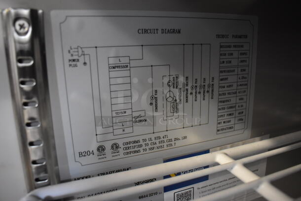 BRAND NEW SCRATCH AND DENT! Avantco 178APT-48M-HC Stainless Steel Commercial Sandwich Salad Prep Table Bain Marie Mega Top on Commercial Casters. 115 Volts, 1 Phase. 47x35x44. Tested and Working! - Image 7 of 10