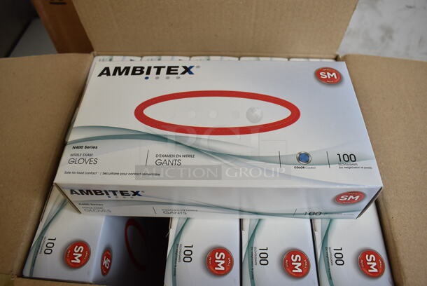 10 BRAND NEW IN BOX! Ambitex Small Nitrile Exam Gloves. 10 Times Your Bid! - Image 1 of 4
