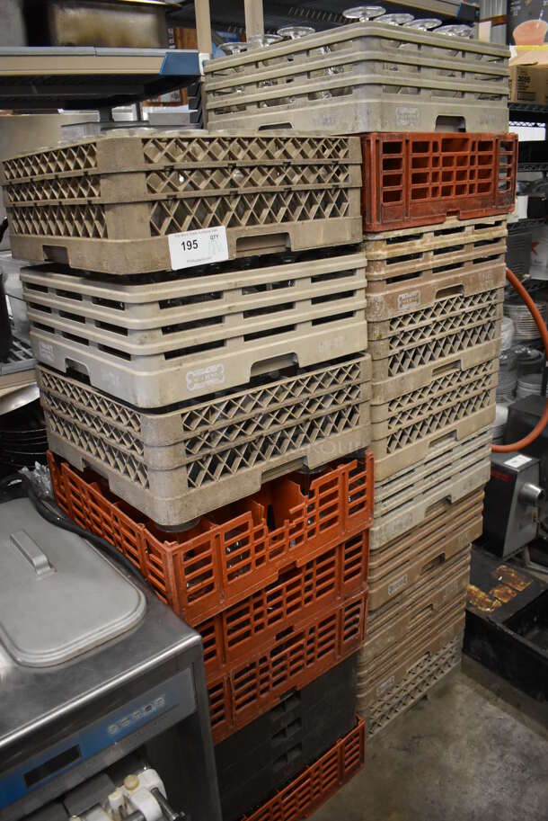 18 Various Dish Caddies w/ Various Glasses Including Wine Glasses. 18 Times Your Bid! - Image 1 of 5
