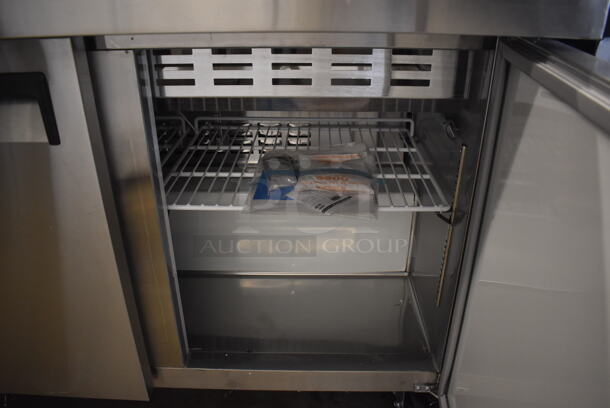 BRAND NEW SCRATCH AND DENT! Avantco 178APT-48M-HC Stainless Steel Commercial Sandwich Salad Prep Table Bain Marie Mega Top on Commercial Casters. 115 Volts, 1 Phase. 47x35x44. Tested and Working! - Image 10 of 10