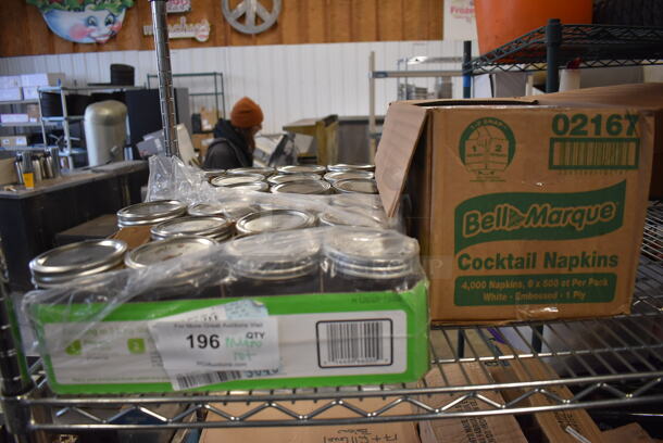 ALL ONE MONEY! Metro Lot of Various Items Including Coffee Grounds, Mason Jars, BRAND NEW IN BOX Glassware and Tomato Slicers. Does Not Include Shelving Unit - Image 5 of 10