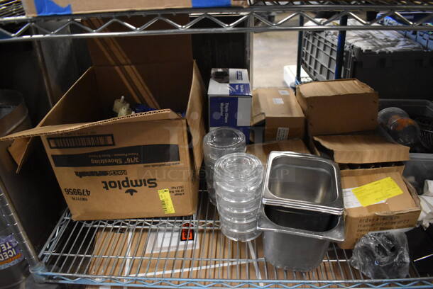 ALL ONE MONEY! Metro Lot of Various Items Including Coffee Grounds, Mason Jars, BRAND NEW IN BOX Glassware and Tomato Slicers. Does Not Include Shelving Unit - Image 8 of 10
