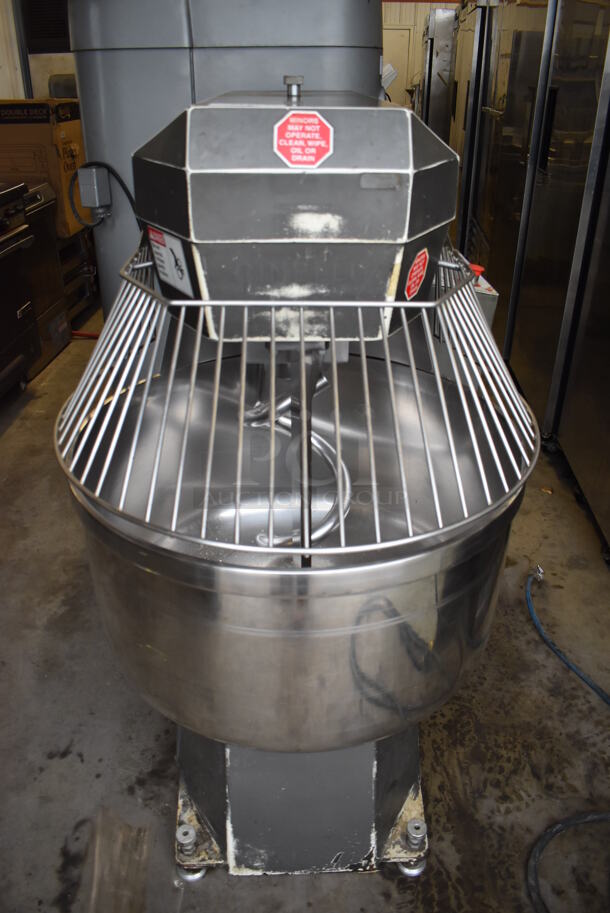 Cinelli Esperia CG/100KG(25) Metal Commercial Floor Style Spiral Dough Mixer w/ Stainless Steel Mixing Bowl, Bowl Guard and Dough Hook Attachment. 208 Volts, 3 Phase. 36x48x54 - Image 2 of 9