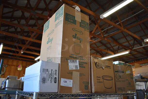 ALL ONE MONEY! Tier Lot of Various Items Including Plastic Forks, Cups and Containers - Image 1 of 5