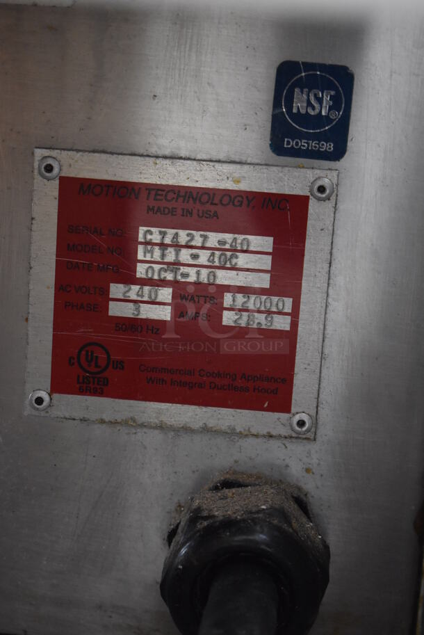 2010 Auto Fry MTI-40C Stainless Steel Commercial Countertop Electric Powered Ventless Greaseless Fryer. 240 Volts, 3 Phase. 45x28x30 - Image 11 of 11