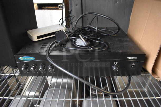 ALL ONE MONEY! Metro Lot of Various Items Including Bar Mats, Stainless Steel Drop In Bins, Monoprice Speaker, Muffin Baking Pans and Air Pots. Does Not Include Shelving Unit - Image 8 of 12