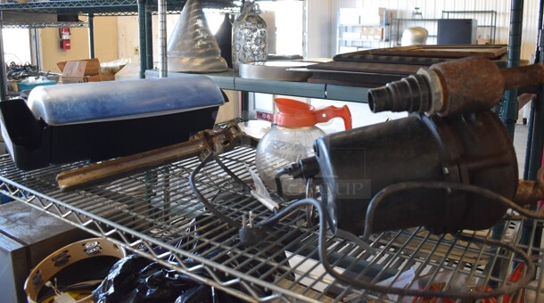 ALL ONE MONEY! Tier Lot of Various Items Including Flotec E75STUT Submersible Sewage Pump, Poly Bar Topping Rail, Commercial Can Opener and Coffee Pot - Image 1 of 7