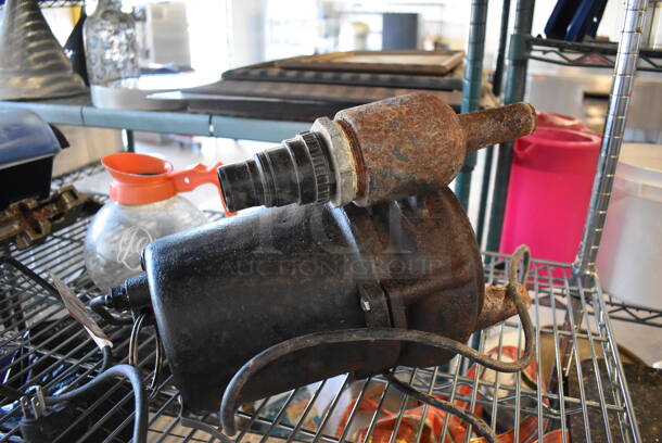 ALL ONE MONEY! Tier Lot of Various Items Including Flotec E75STUT Submersible Sewage Pump, Poly Bar Topping Rail, Commercial Can Opener and Coffee Pot - Image 2 of 7