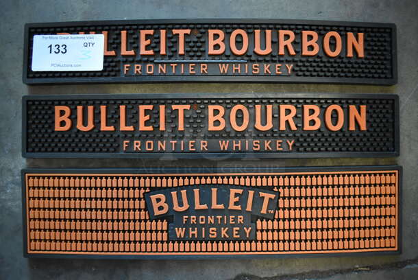 3 Various Bulleit Bar Mats. 20.5x3.5x0.5, 21x5x0.5. 3 Times Your Bid! - Image 1 of 4